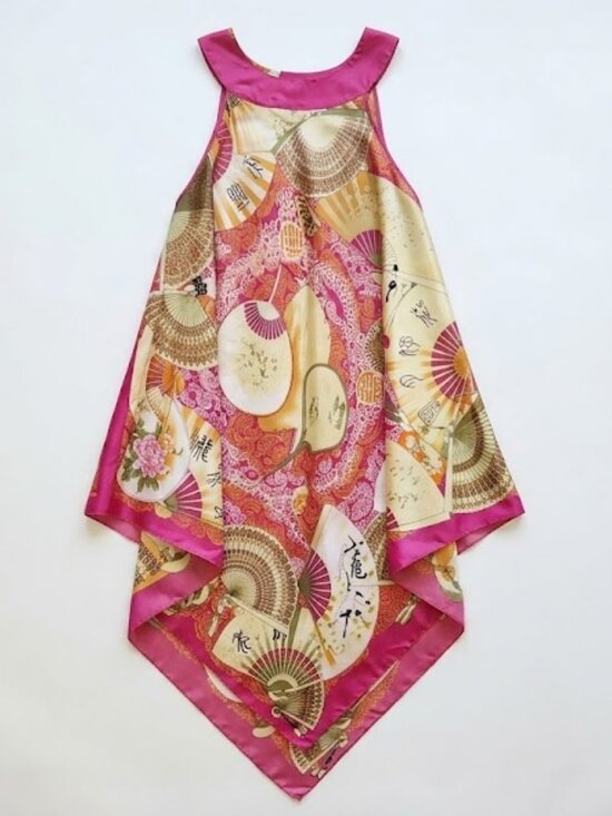Tang Yi Dresses & Skirts - Pink Printed Silk-Look Maxi Dress